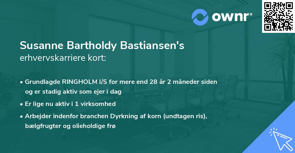 Susanne Bartholdy Bastiansen's erhvervskarriere kort