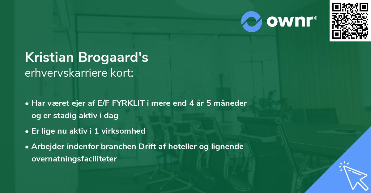 Kristian Brogaard's erhvervskarriere kort