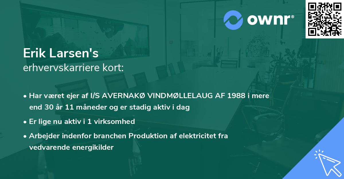 Erik Larsen's erhvervskarriere kort