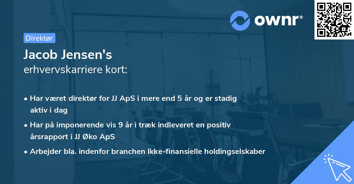 Jacob Jensen's erhvervskarriere kort