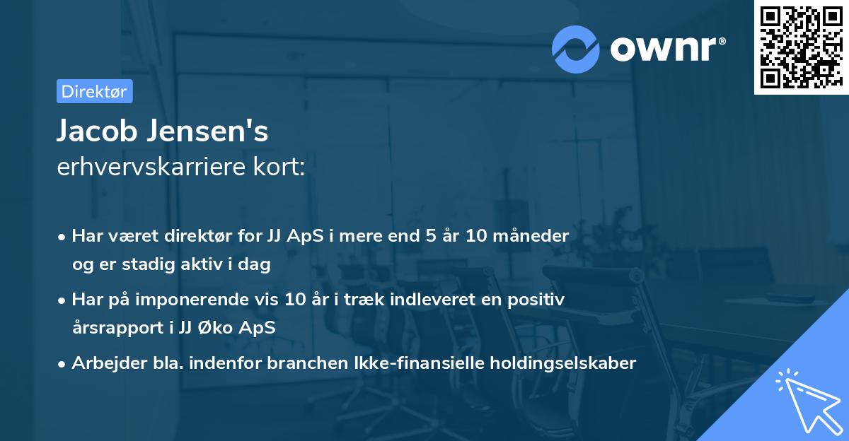 Jacob Jensen's erhvervskarriere kort