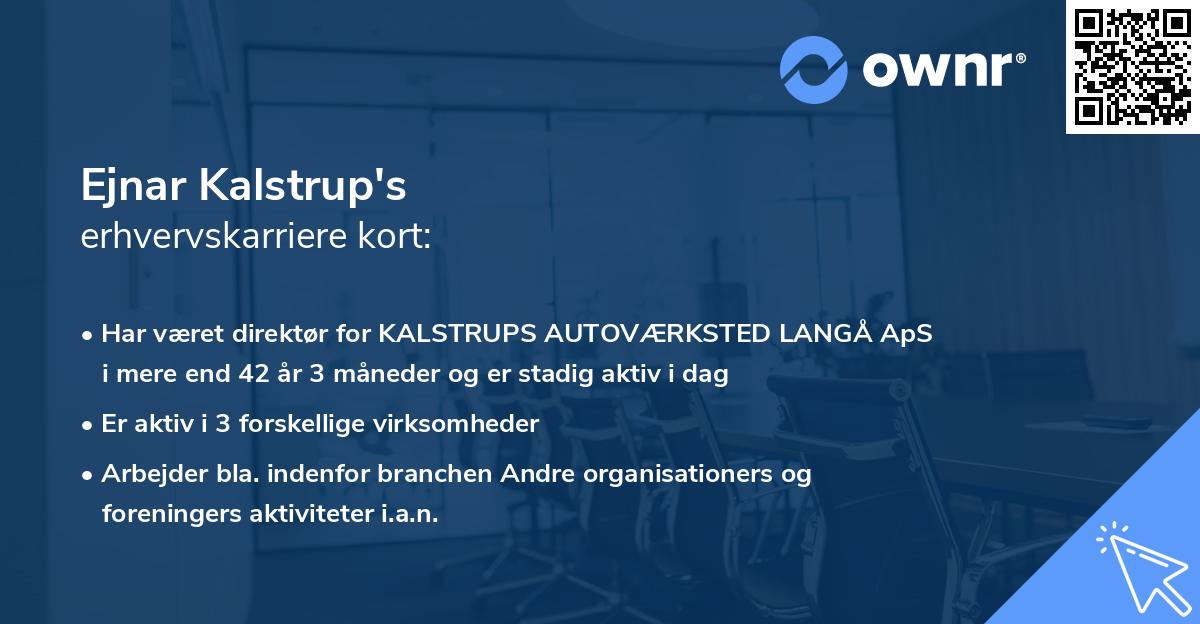 Ejnar Kalstrup's erhvervskarriere kort
