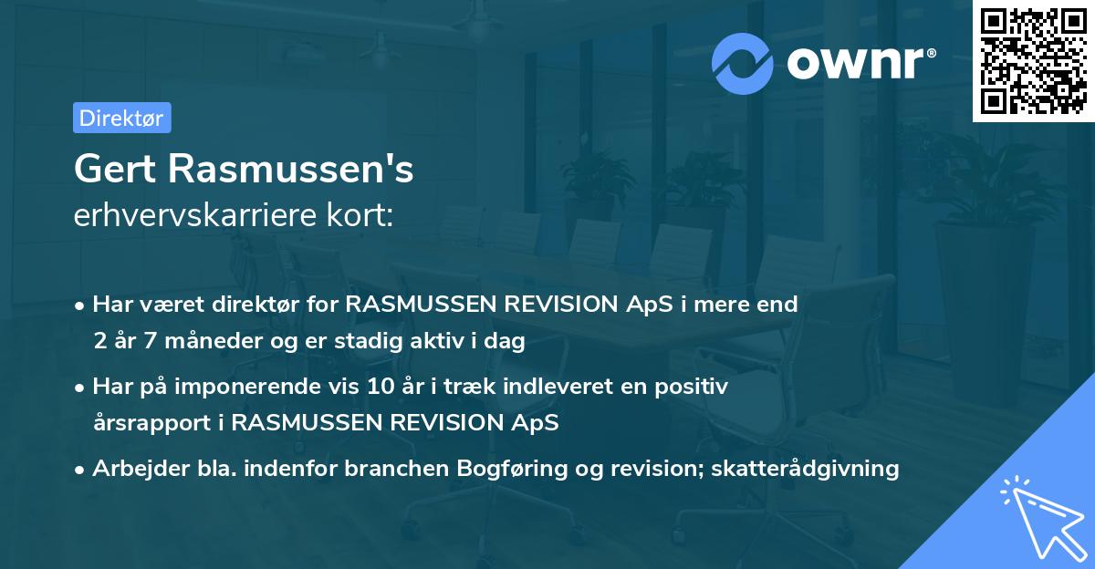 Gert Rasmussen's erhvervskarriere kort