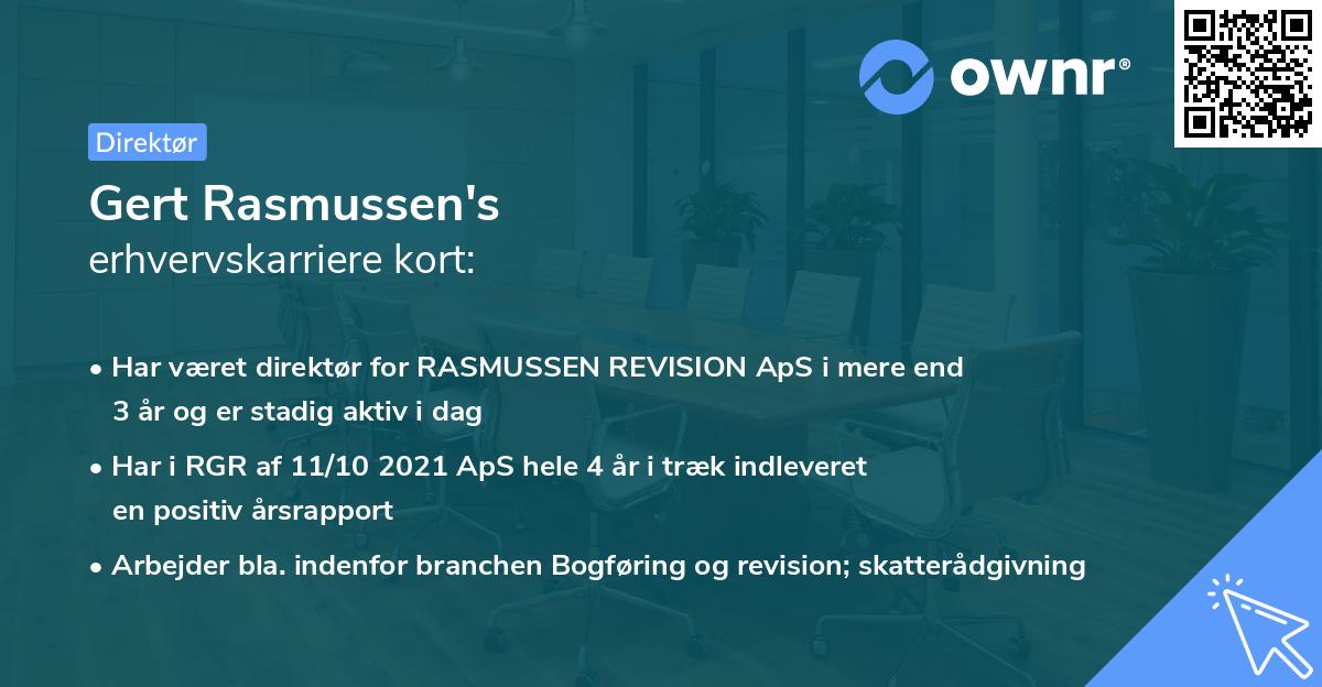 Gert Rasmussen's erhvervskarriere kort