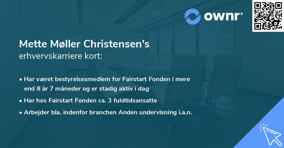 Mette Møller Christensen's erhvervskarriere kort