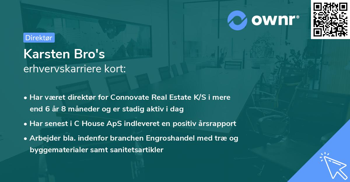 Karsten Bro's erhvervskarriere kort