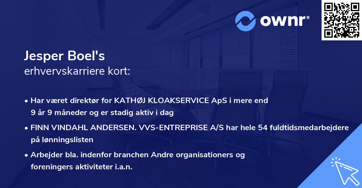 Jesper Boel's erhvervskarriere kort