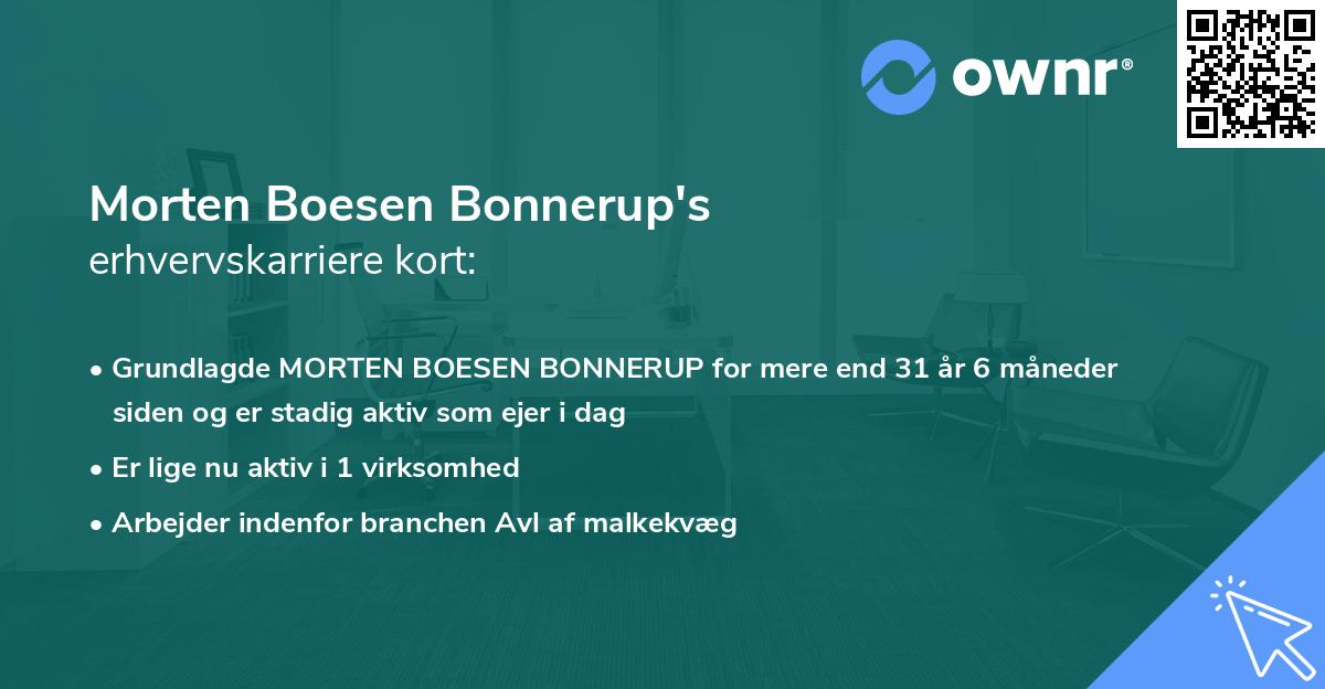 Morten Boesen Bonnerup's erhvervskarriere kort
