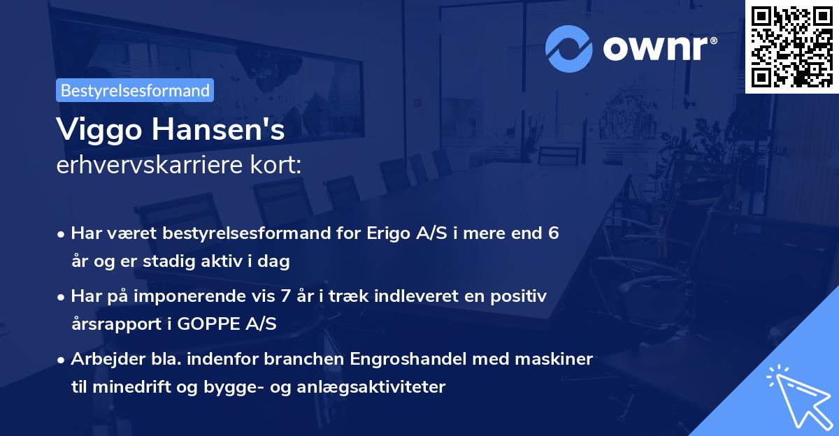 Viggo Hansen's erhvervskarriere kort