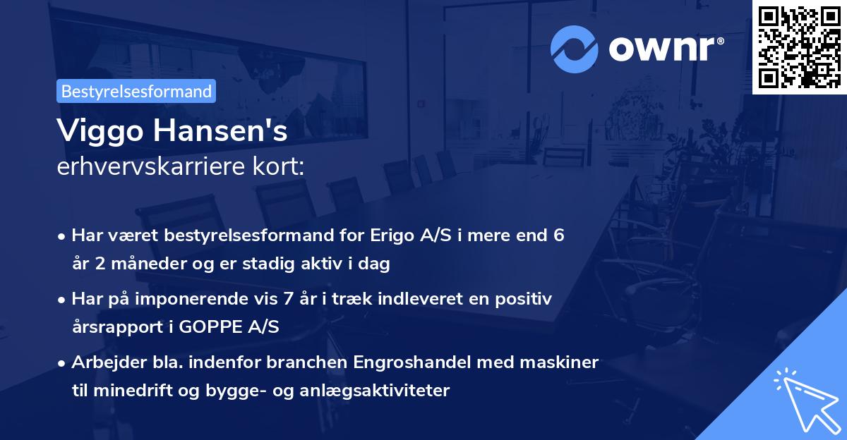 Viggo Hansen's erhvervskarriere kort