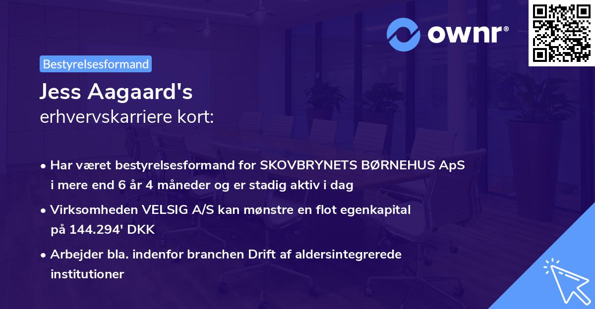 Jess Aagaard's erhvervskarriere kort