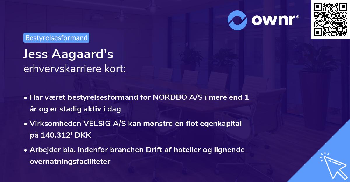 Jess Aagaard's erhvervskarriere kort