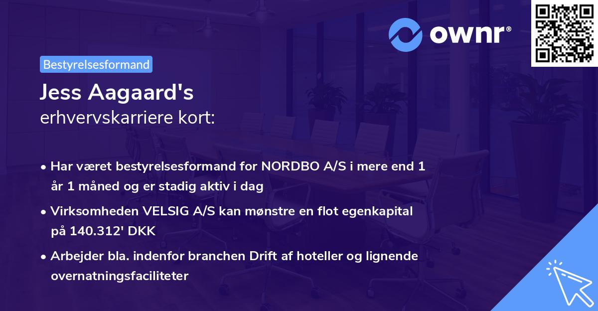 Jess Aagaard's erhvervskarriere kort