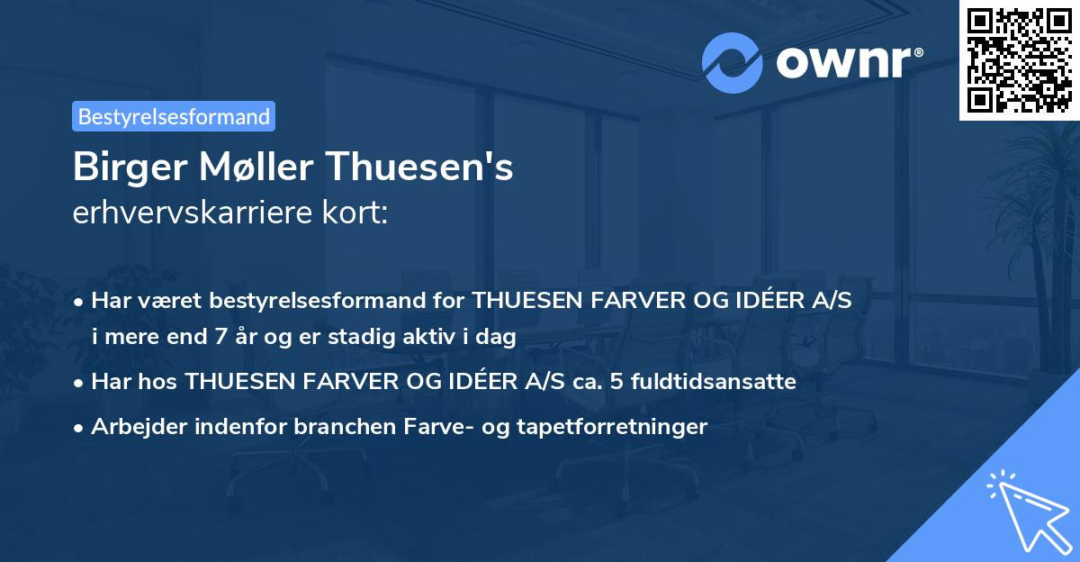 Birger Møller Thuesen's erhvervskarriere kort
