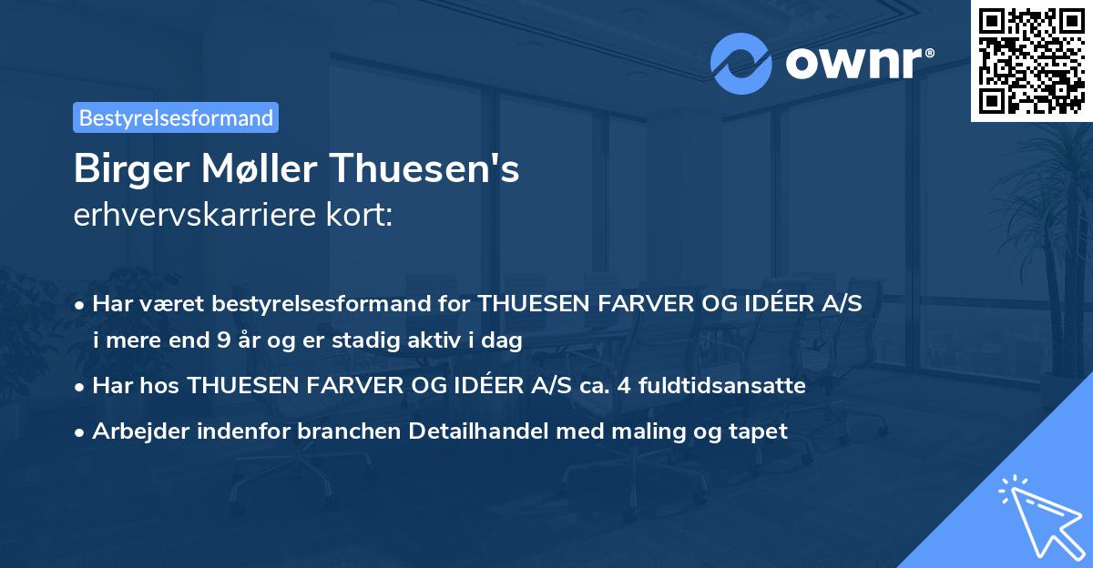 Birger Møller Thuesen's erhvervskarriere kort