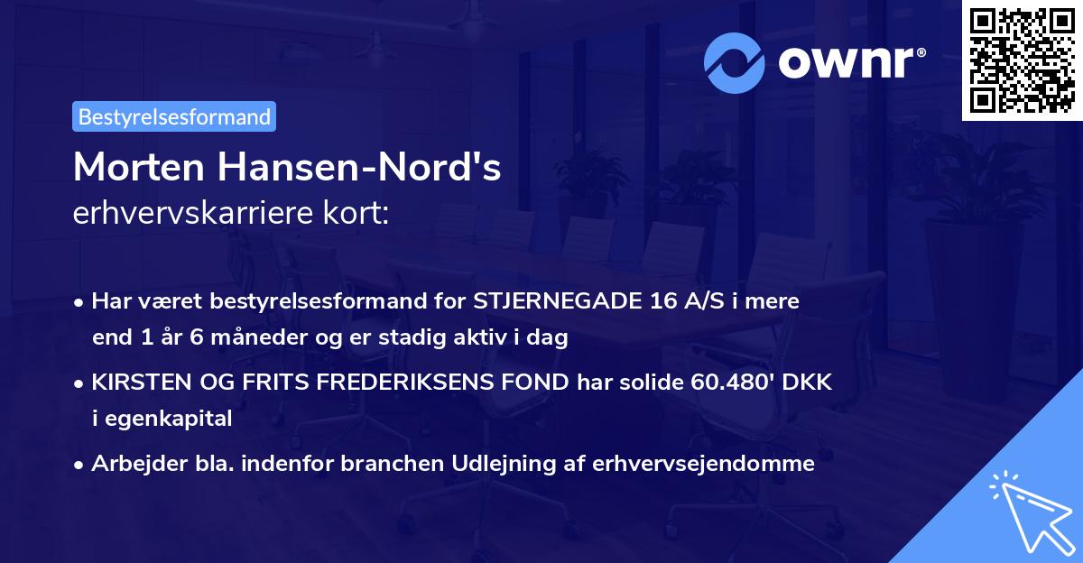 Morten Hansen-Nord's erhvervskarriere kort