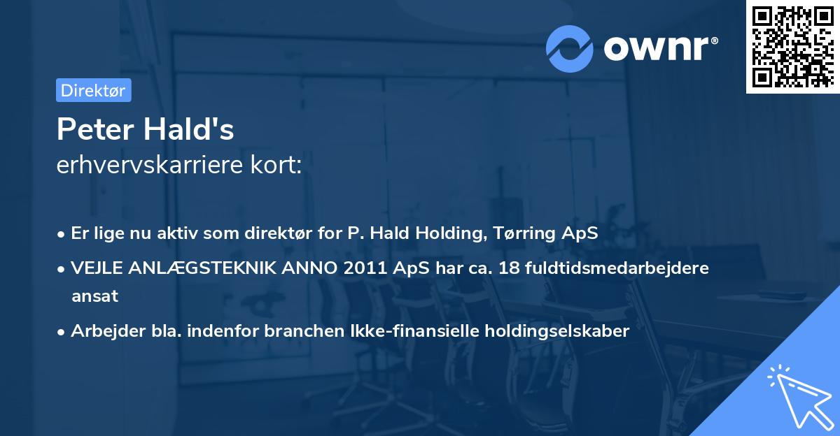 Peter Hald's erhvervskarriere kort
