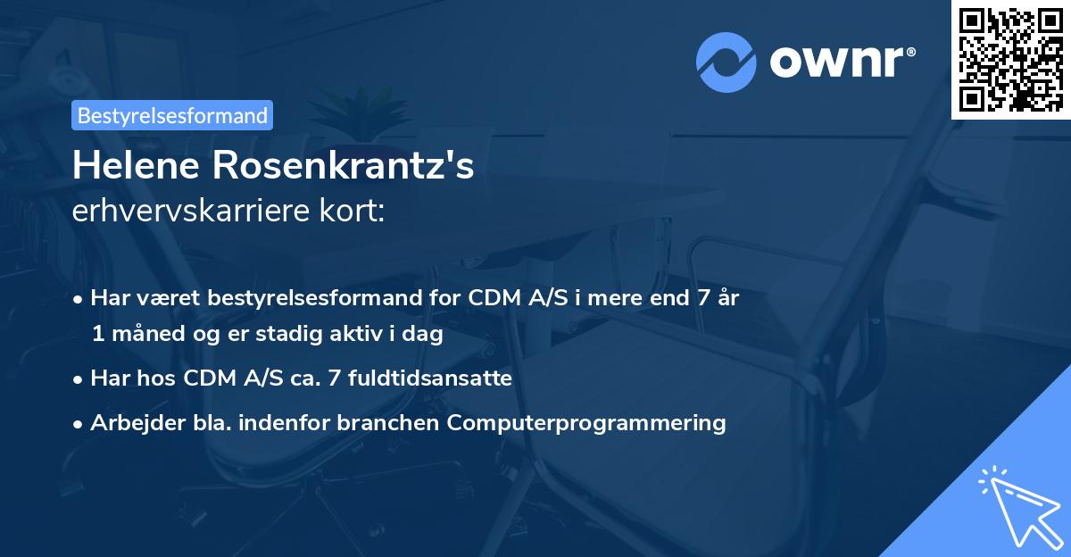 Helene Rosenkrantz's erhvervskarriere kort
