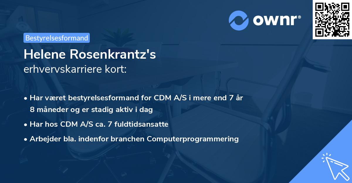 Helene Rosenkrantz's erhvervskarriere kort