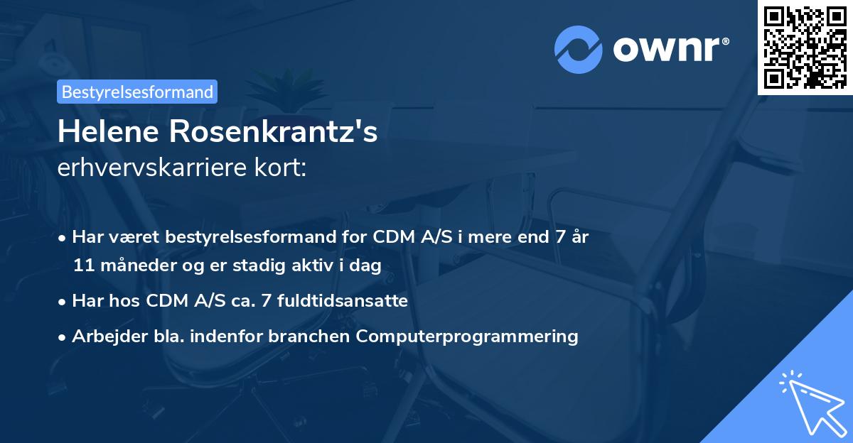 Helene Rosenkrantz's erhvervskarriere kort