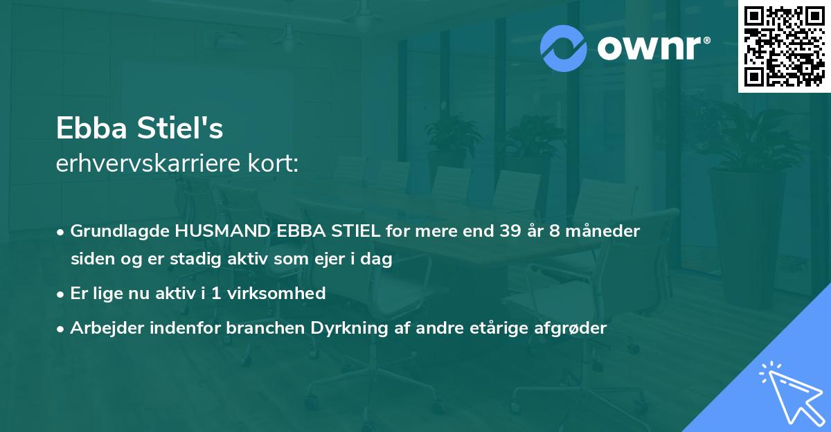 Ebba Stiel's erhvervskarriere kort
