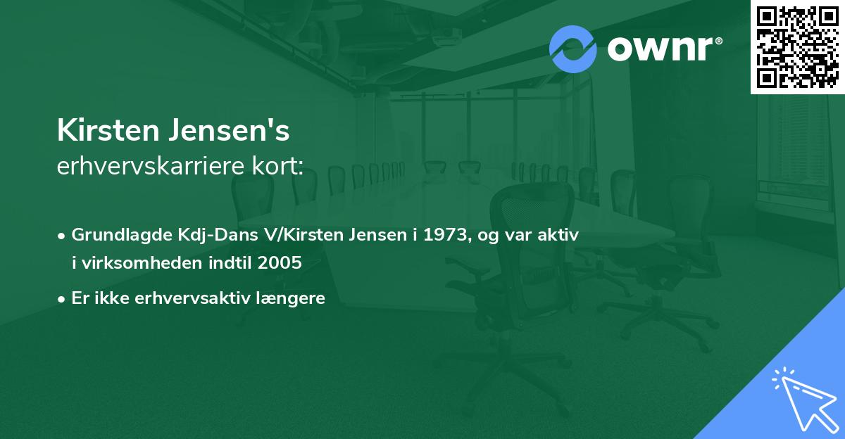 Kirsten Jensen's erhvervskarriere kort