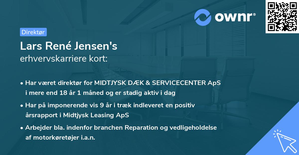 Lars René Jensen's erhvervskarriere kort