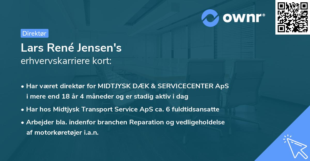 Lars René Jensen's erhvervskarriere kort