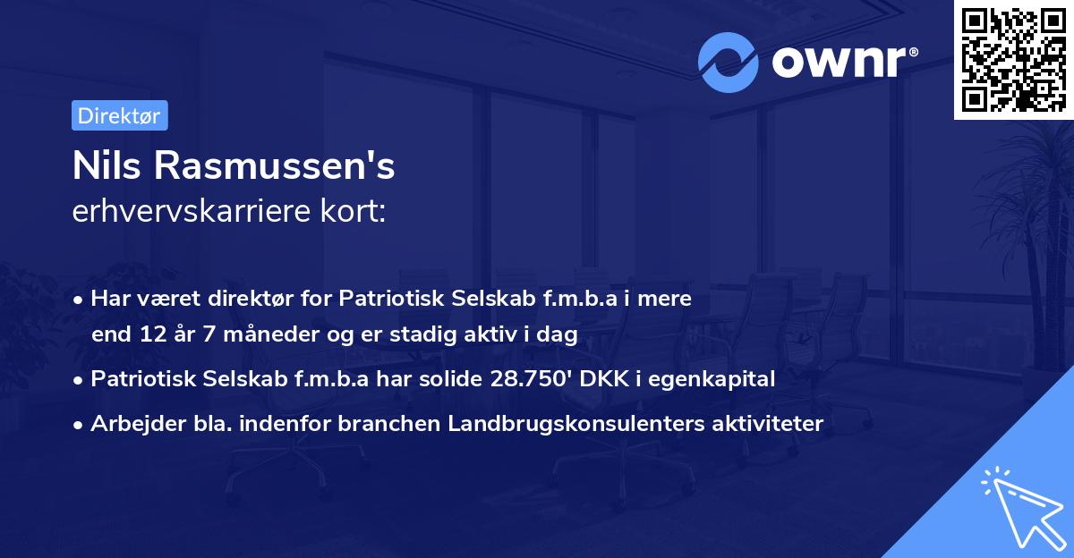 Nils Rasmussen's erhvervskarriere kort