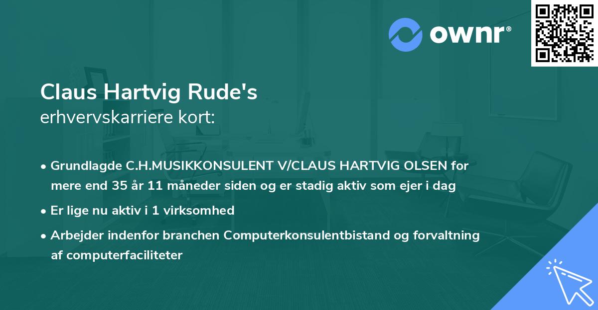 Claus Hartvig Rude's erhvervskarriere kort