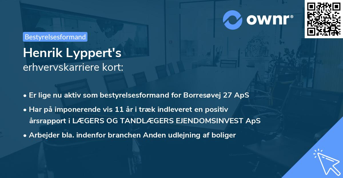 Henrik Lyppert's erhvervskarriere kort