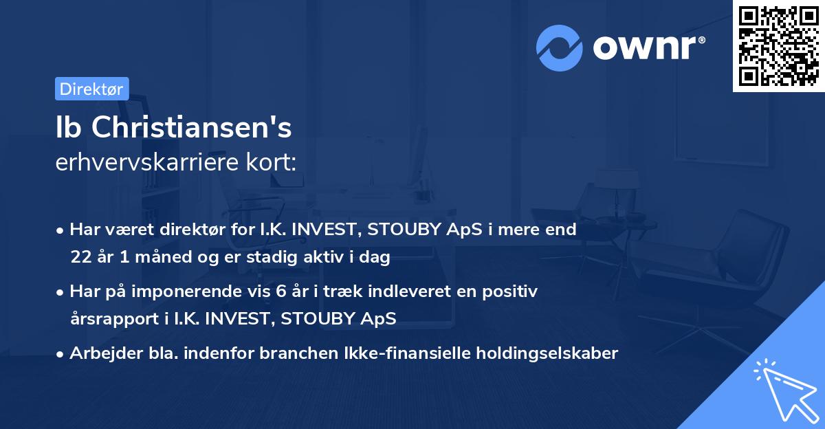 Ib Christiansen's erhvervskarriere kort