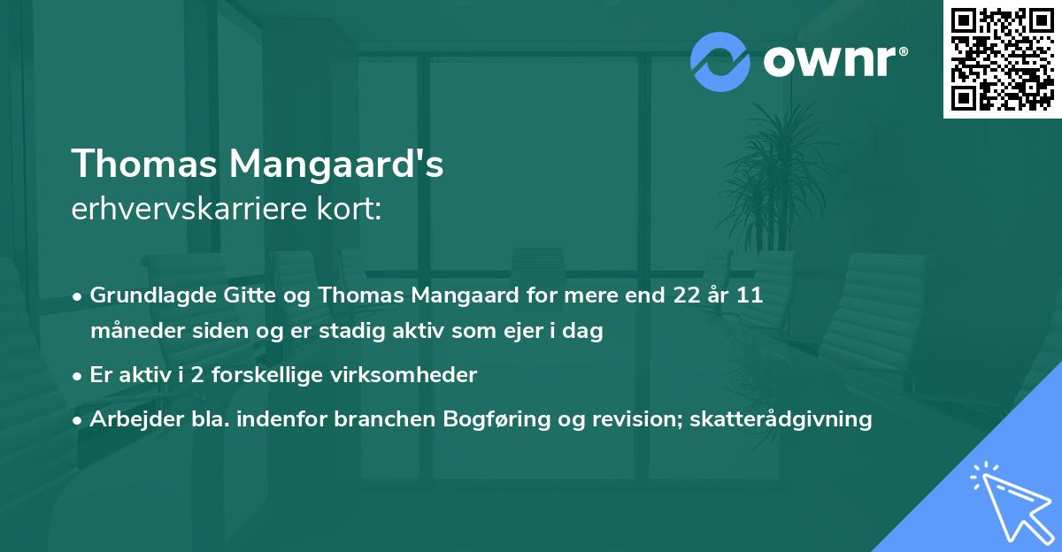 Thomas Mangaard's erhvervskarriere kort