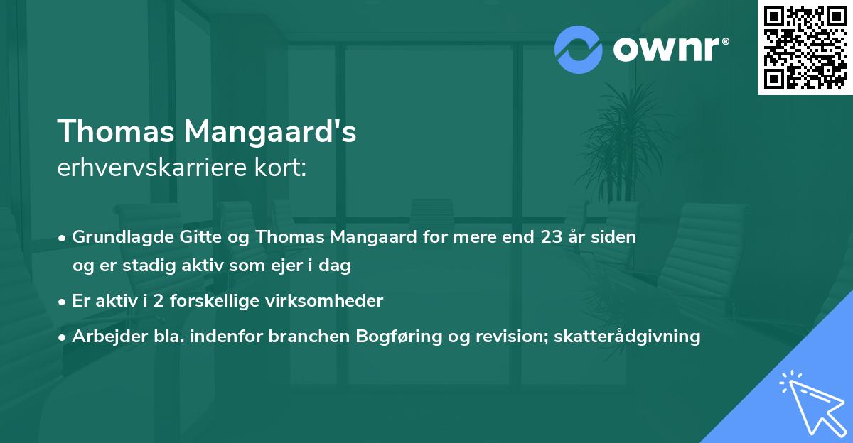 Thomas Mangaard's erhvervskarriere kort
