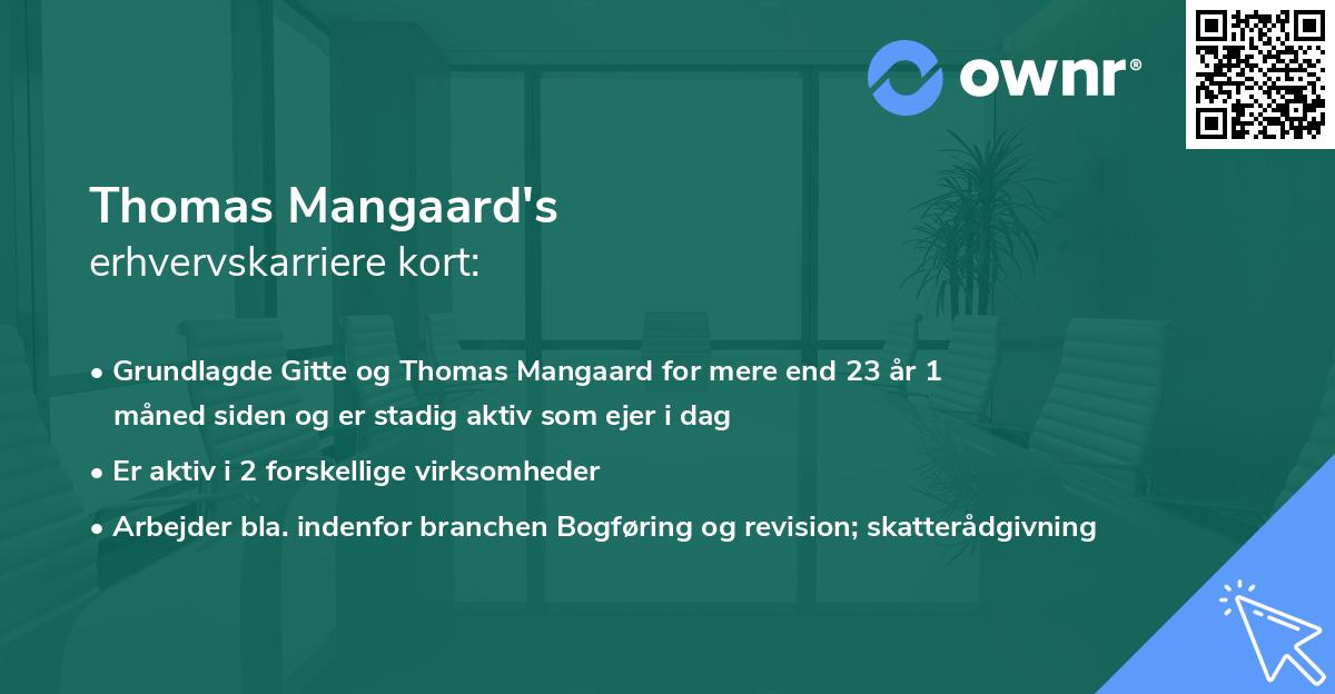 Thomas Mangaard's erhvervskarriere kort