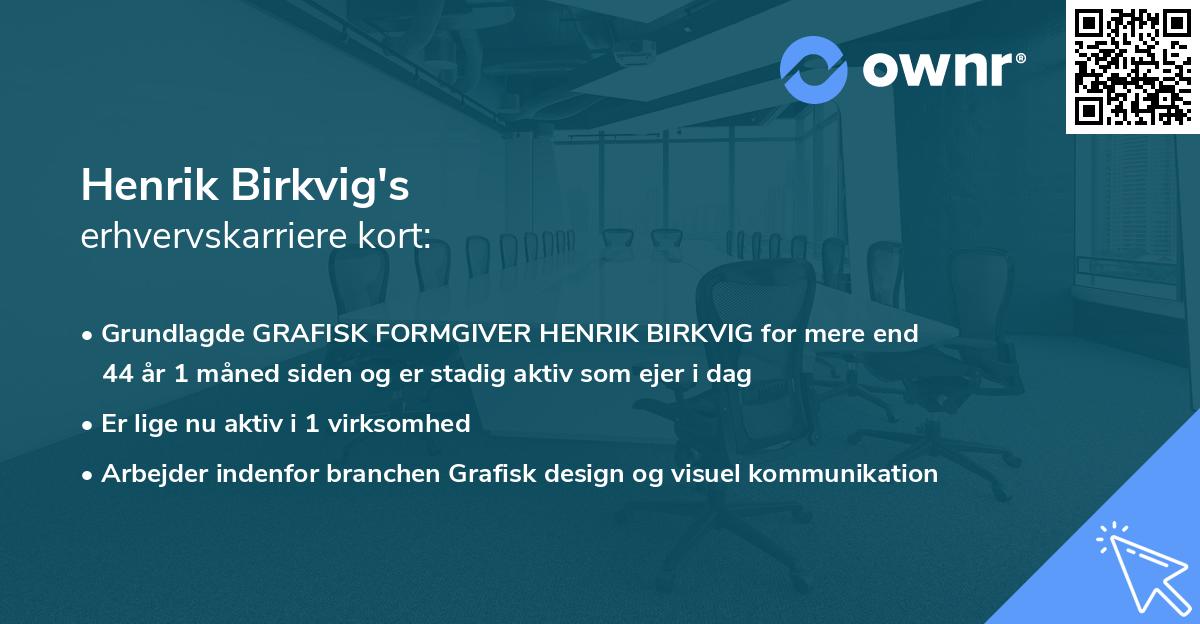 Henrik Birkvig's erhvervskarriere kort