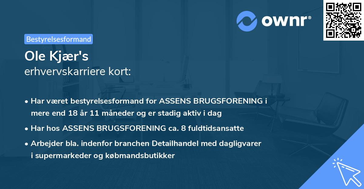 Ole Kjær's erhvervskarriere kort