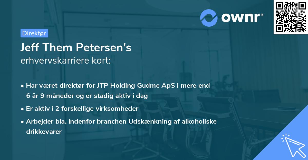 Jeff Them Petersen's erhvervskarriere kort