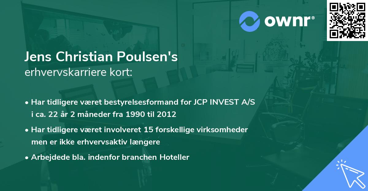Jens Christian Poulsen's erhvervskarriere kort
