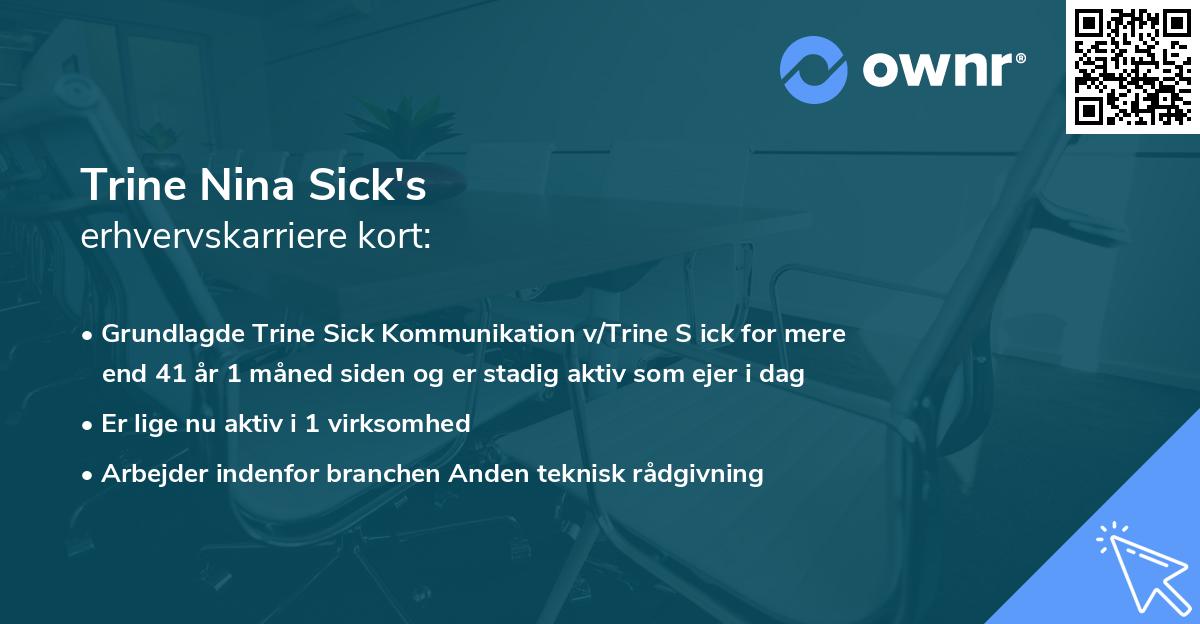 Trine Nina Sick's erhvervskarriere kort