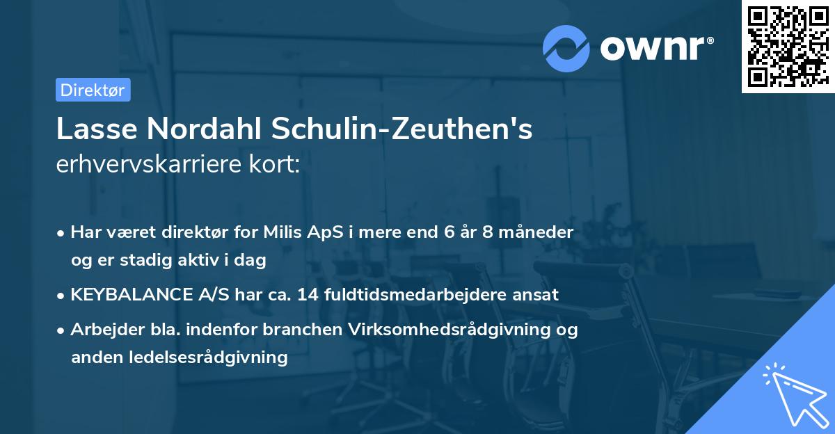 Lasse Nordahl Schulin-Zeuthen's erhvervskarriere kort