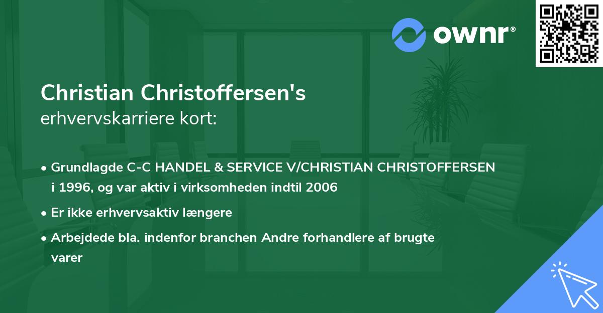 Christian Christoffersen's erhvervskarriere kort