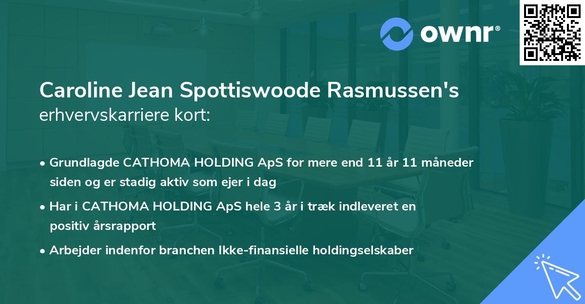 Caroline Jean Spottiswoode Rasmussen's erhvervskarriere kort