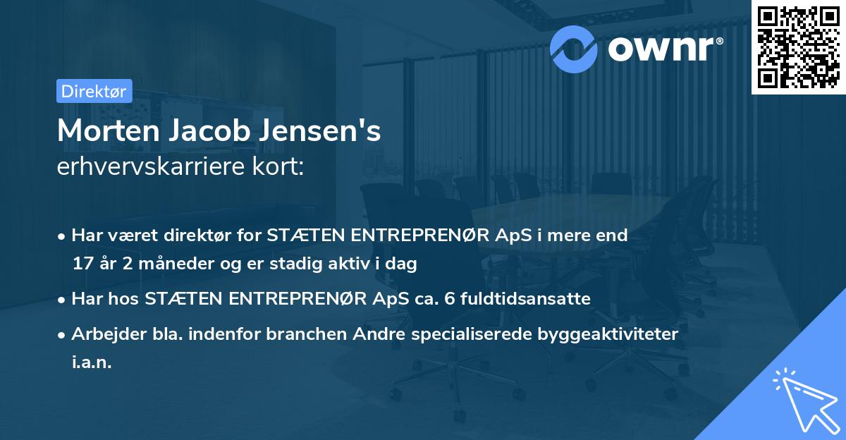 Morten Jacob Jensen's erhvervskarriere kort