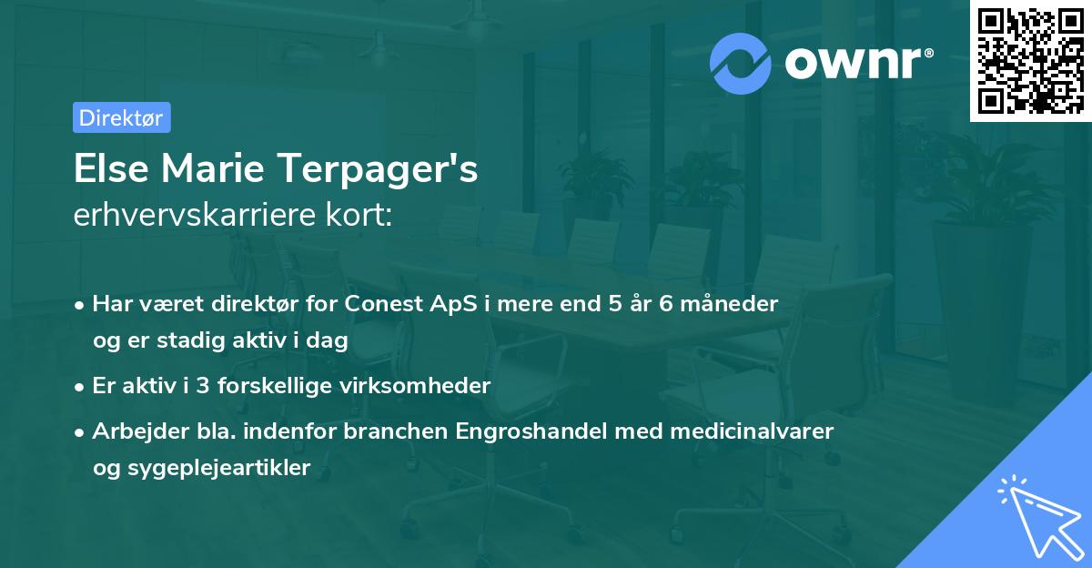Else Marie Terpager's erhvervskarriere kort