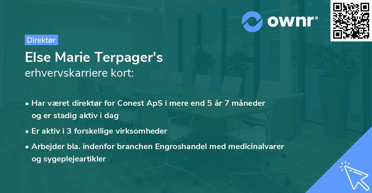 Else Marie Terpager's erhvervskarriere kort