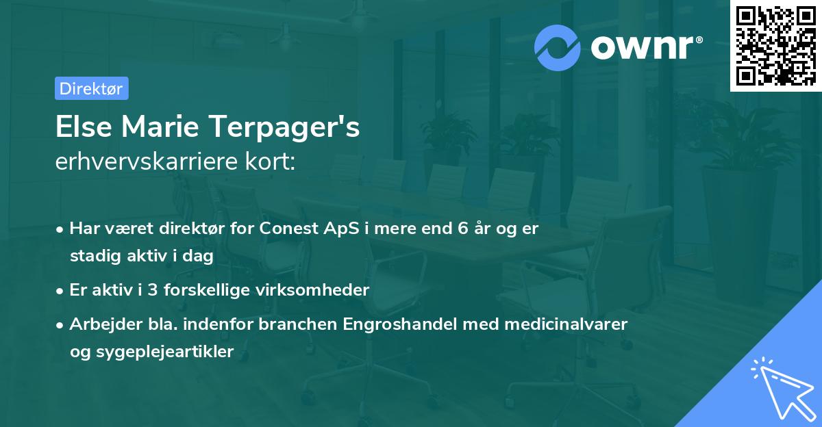 Else Marie Terpager's erhvervskarriere kort