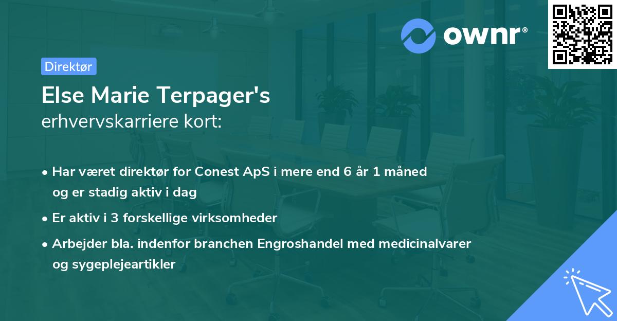 Else Marie Terpager's erhvervskarriere kort