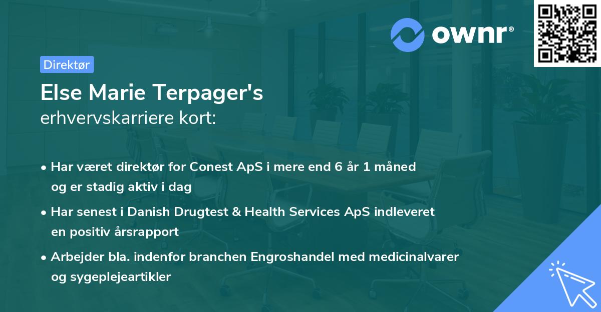Else Marie Terpager's erhvervskarriere kort
