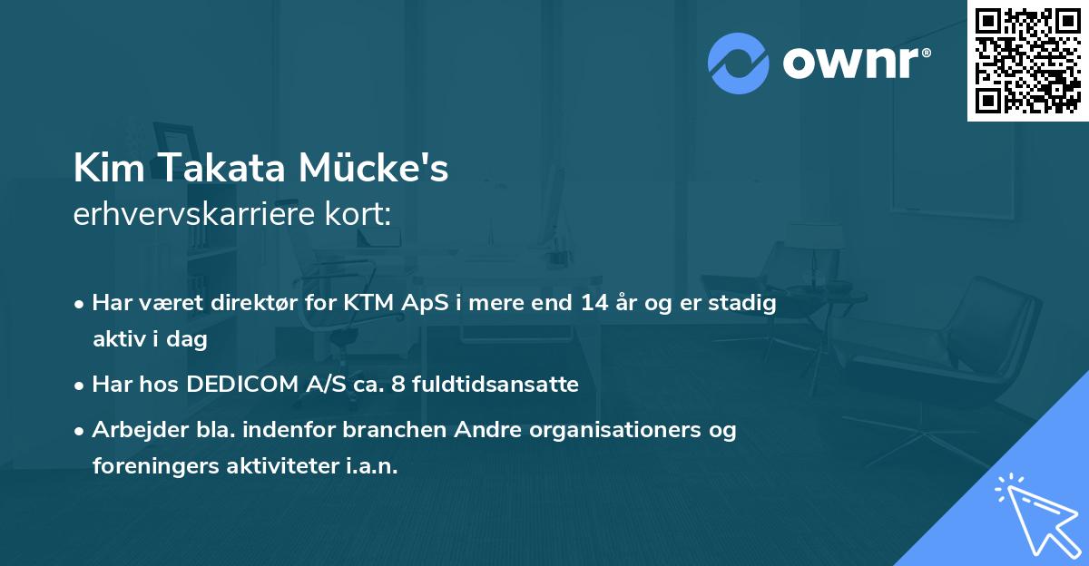 Kim Takata Mücke's erhvervskarriere kort